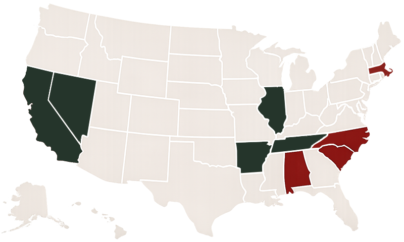 Highlighted states on a USA map v2 Highlighted states on a USA map