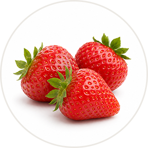 Strawberry Flavor 3 ripe strawberries