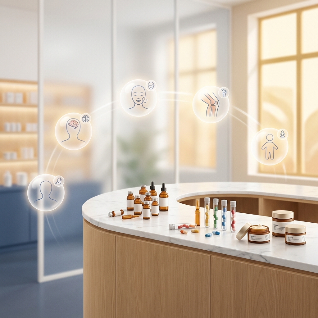 Custom compounded medications representing the many conditions compounding pharmacy is used for Custom compounded medications representing the many conditions compounding pharmacy is used for