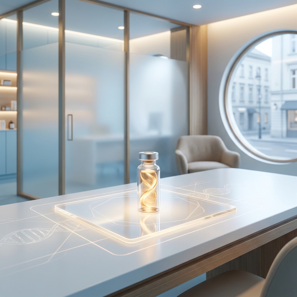 Glowing personalized medicine vial in a modern pharmacy setting symbolizing personalized medicine pharmacy care Glowing personalized medicine vial in a modern pharmacy setting symbolizing personalized medicine pharmacy care