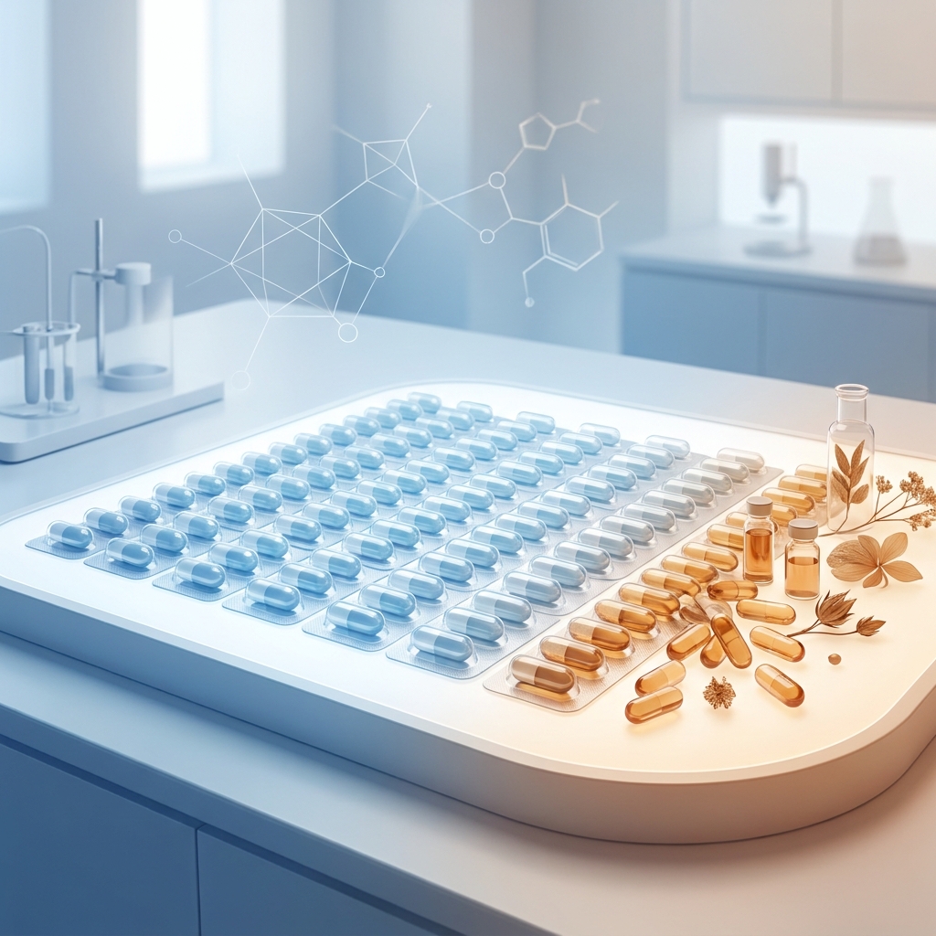 Custom capsule compounding pharmacy illustration showing precisely arranged capsules symbolizing personalized medication formulation Custom capsule compounding pharmacy illustration showing precisely arranged capsules symbolizing personalized medication formulation