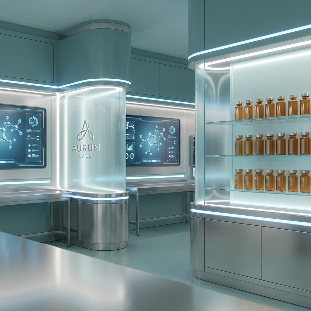 Modern compounding pharmacy lab environment illustrating contemporary compounding methodologies with precision equipment and clean design.