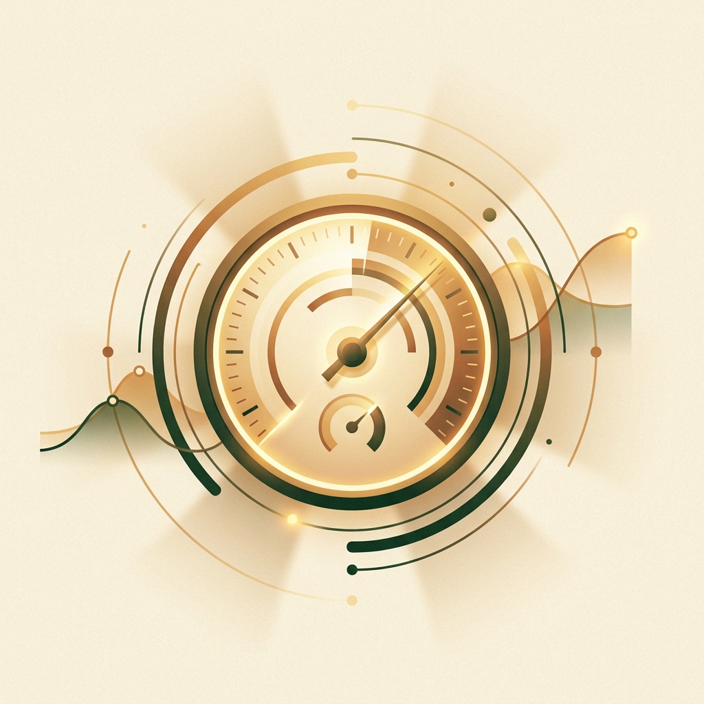 Stylized illustration representing adjustable hormone dosing based on lab results through a precision calibration dial