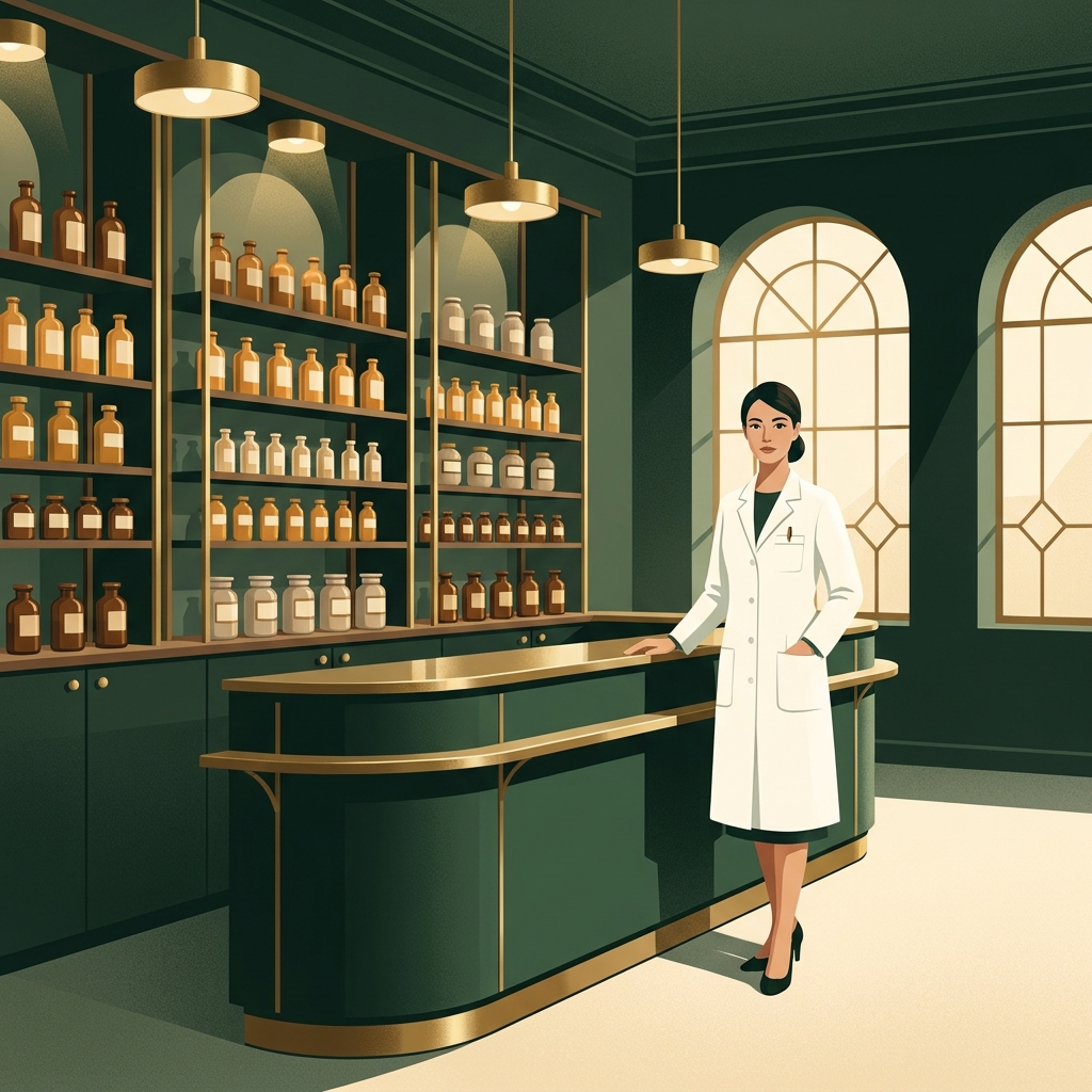 Modern compounding pharmacy interior illustrating FDA regulations compounding pharmacy compliance and professional standards.