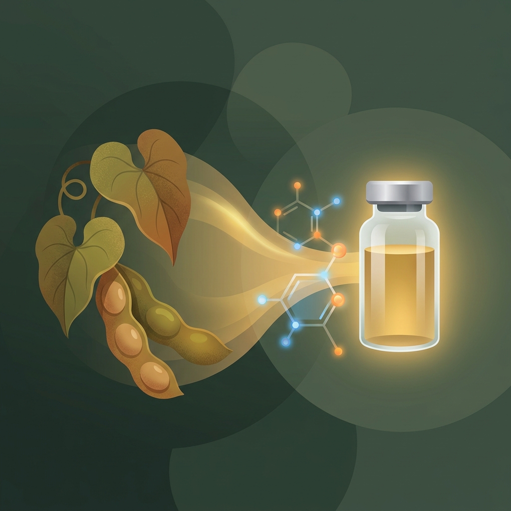 Illustration showing plant compounds transforming into bioidentical hormones