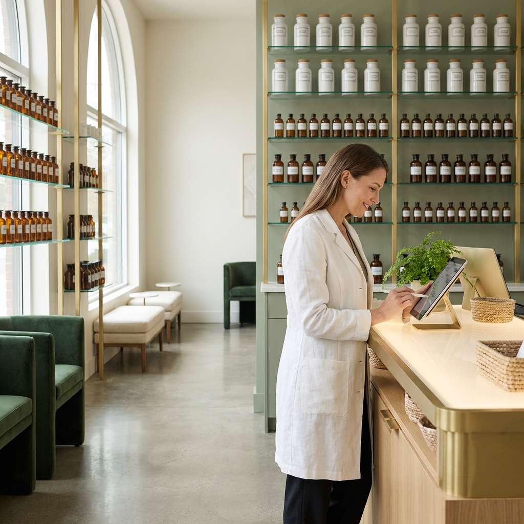 Pharmacist in modern compounding pharmacy representing University Compounding Pharmacy San Diego guide