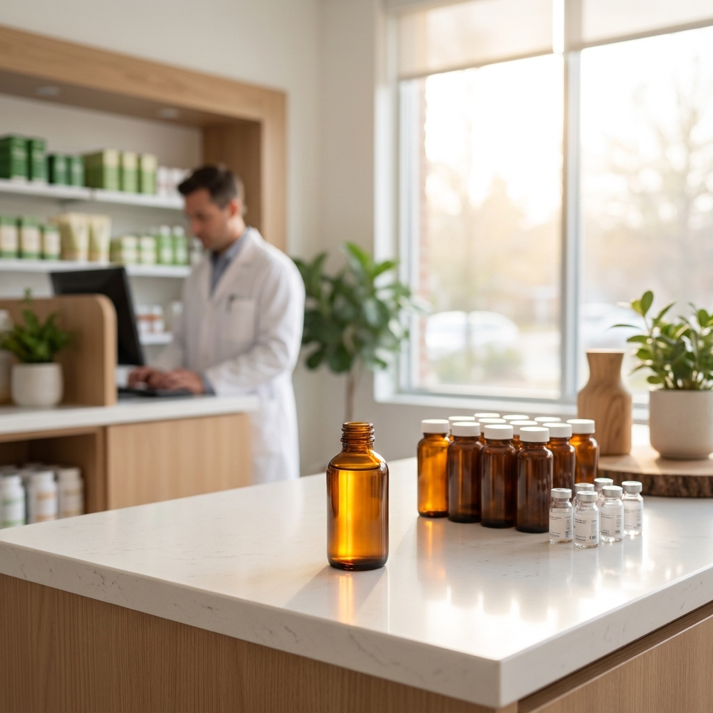 Pharmacy setting representing specialty medication options beyond Orsini Specialty Pharmacy's scope