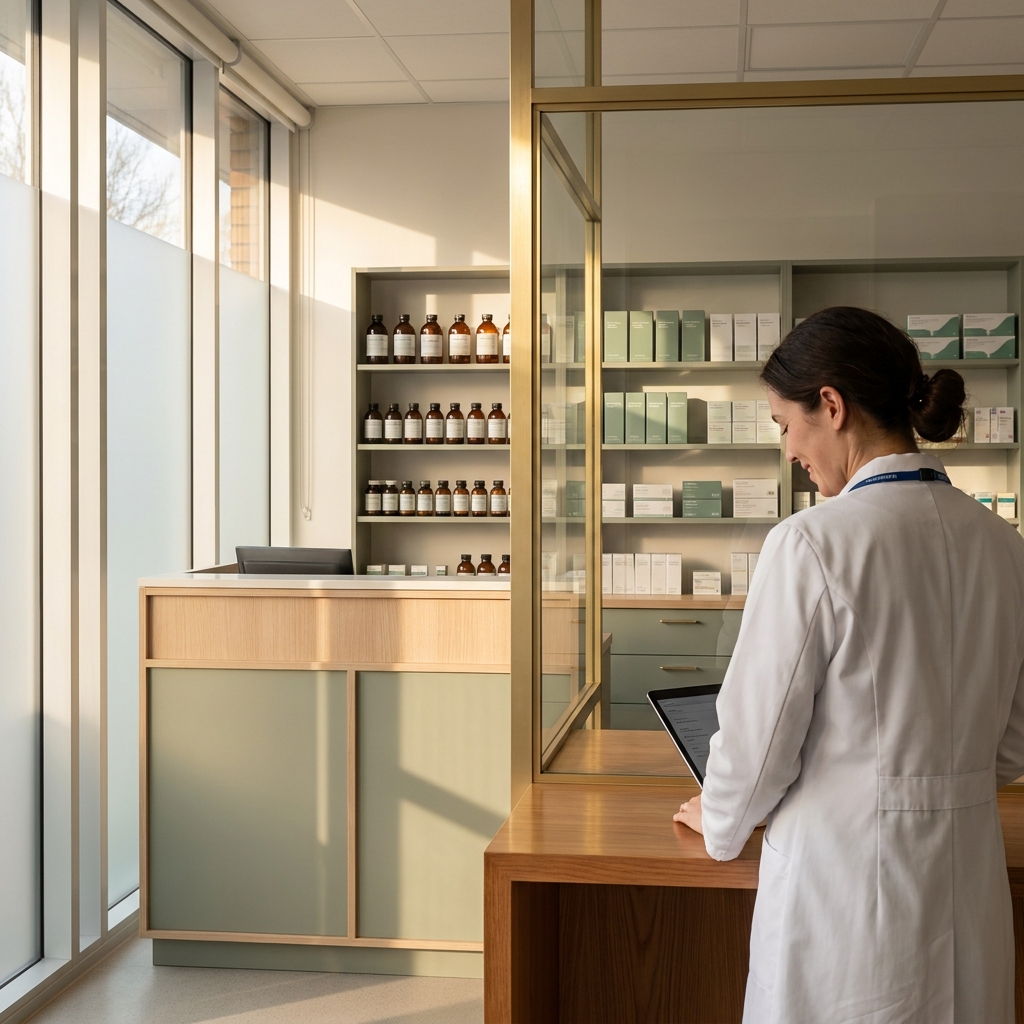 Pharmacist reviewing patient care options, representing SaveWay Compounding Pharmacy Delaware guide