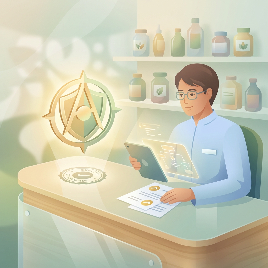 Illustration symbolizing CVS Pharmacy Specialty Services and pharmacy accreditation standards